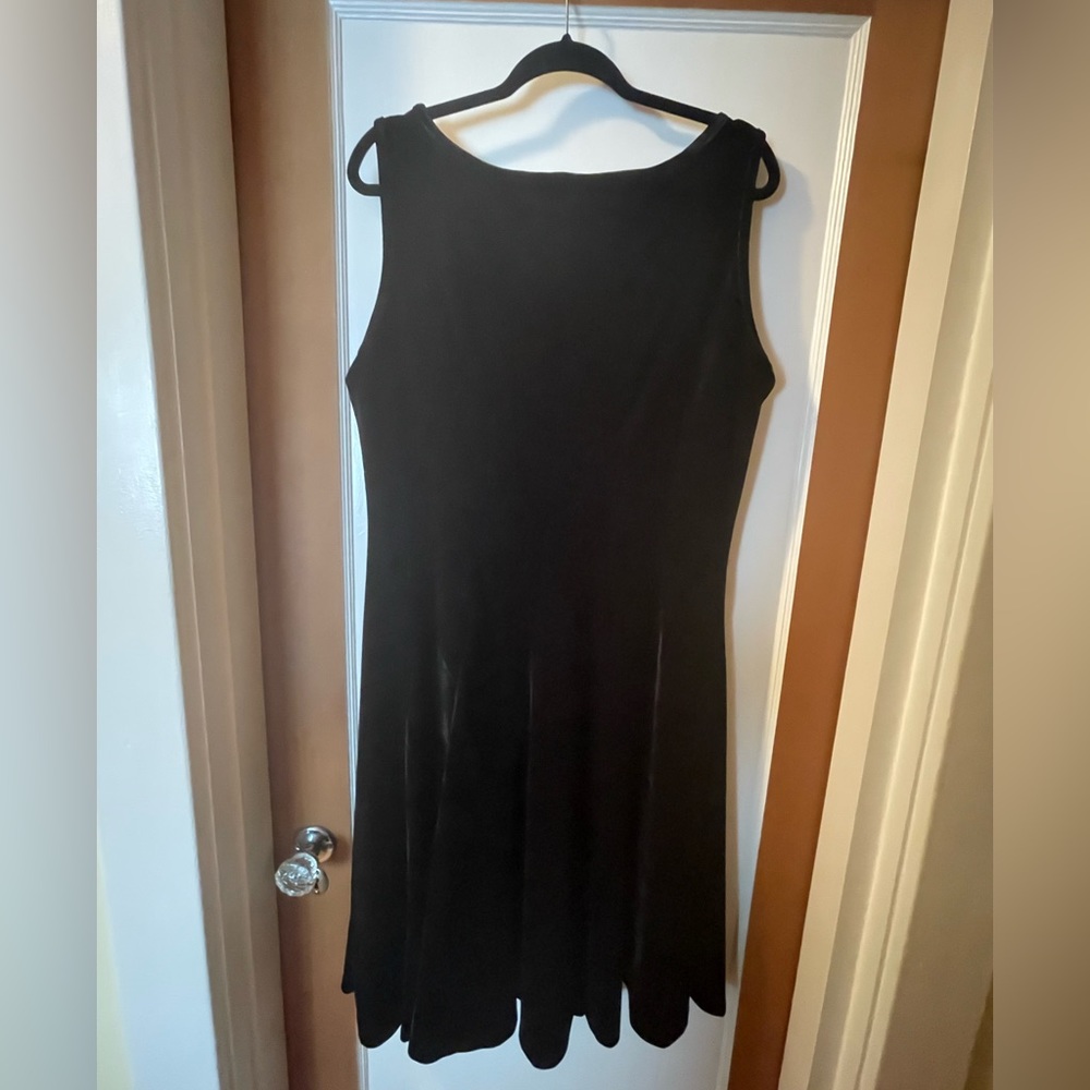 Beautiful Black Velvet Fit and Flare Dress